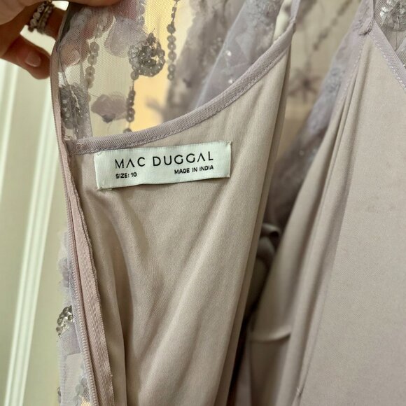 Mac Duggal EMBELLISHED ILLUSION CAPE SLEEVE TRUMPET GOWN Size 10 - Picture 8 of 9